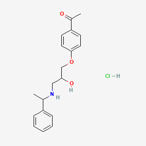molecular formula C19H24ClNO3 B2671064 1-(4-(2-Hydroxy-3-((1-phenylethyl)amino)propoxy)phenyl)ethanone hydrochloride CAS No. 1177631-51-4