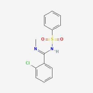 molecular formula C14H13ClN2O2S B2671067 (Z)-2-chloro-N-methyl-N'-(phenylsulfonyl)benzimidamide CAS No. 836663-73-1
