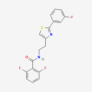 molecular formula C18H13F3N2OS B2671070 2,6-二氟-N-[2-[2-(3-氟苯基)-1,3-噻唑-4-基]乙基]苯甲酰胺 CAS No. 932986-98-6