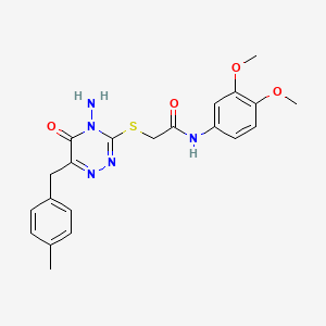 2-((4-amino-6-(4-methylbenzyl)-5-oxo-4,5-dihydro-1,2,4-triazin-3-yl)thio)-N-(3,4-dimethoxyphenyl)acetamide