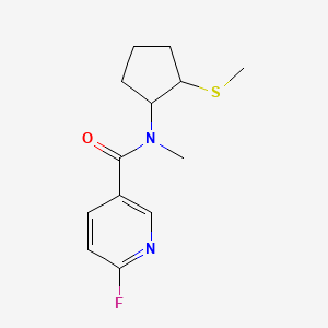 molecular formula C13H17FN2OS B2671082 6-氟-N-甲基-N-(2-甲基硫醇环戊基)吡啶-3-甲酰胺 CAS No. 1436195-38-8