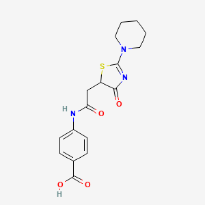 4-{2-[4-Oxo-2-(piperidin-1-yl)-4,5-dihydro-1,3-thiazol-5-yl]acetamido}benzoic acid