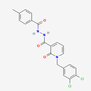 1-(3,4-dichlorobenzyl)-N'-(4-methylbenzoyl)-2-oxo-1,2-dihydropyridine-3-carbohydrazide