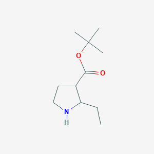 molecular formula C11H21NO2 B2671085 Tert-butyl 2-ethylpyrrolidine-3-carboxylate CAS No. 2162525-34-8