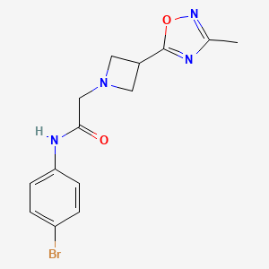 molecular formula C14H15BrN4O2 B2671091 N-(4-bromophenyl)-2-(3-(3-methyl-1,2,4-oxadiazol-5-yl)azetidin-1-yl)acetamide CAS No. 1327202-84-5