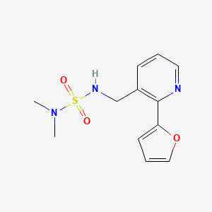 molecular formula C12H15N3O3S B2671095 3-[(Dimethylsulfamoylamino)methyl]-2-(furan-2-yl)pyridine CAS No. 2034541-96-1