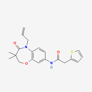 N-(5-allyl-3,3-dimethyl-4-oxo-2,3,4,5-tetrahydrobenzo[b][1,4]oxazepin-8-yl)-2-(thiophen-2-yl)acetamide