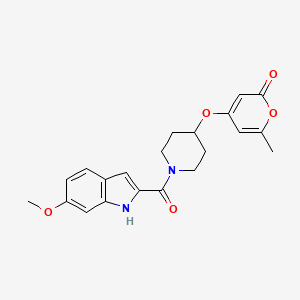 4-((1-(6-methoxy-1H-indole-2-carbonyl)piperidin-4-yl)oxy)-6-methyl-2H-pyran-2-one