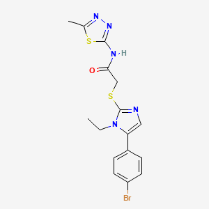2-((5-(4-bromophenyl)-1-ethyl-1H-imidazol-2-yl)thio)-N-(5-methyl-1,3,4-thiadiazol-2-yl)acetamide