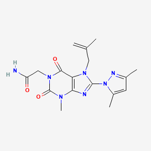 2-[8-(3,5-Dimethylpyrazol-1-yl)-3-methyl-7-(2-methylprop-2-enyl)-2,6-dioxopurin-1-yl]acetamide