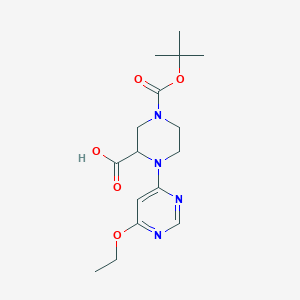 4-(tert-Butoxycarbonyl)-1-(6-ethoxypyrimidin-4-yl)piperazine-2-carboxylic acid