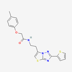 N-(2-(2-(thiophen-2-yl)thiazolo[3,2-b][1,2,4]triazol-6-yl)ethyl)-2-(p-tolyloxy)acetamide