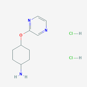 molecular formula C10H17Cl2N3O B2671122 (1r,4r)-4-(Pyrazin-2-yloxy)cyclohexan-1-amine dihydrochloride CAS No. 2094026-04-5