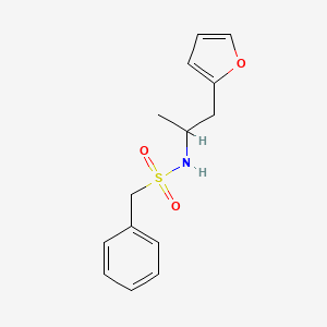 molecular formula C14H17NO3S B2671128 N-(1-(furan-2-yl)propan-2-yl)-1-phenylmethanesulfonamide CAS No. 1234811-54-1