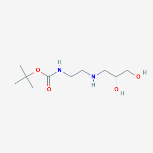 molecular formula C10H22N2O4 B2671137 tert-butyl N-{2-[(2,3-dihydroxypropyl)amino]ethyl}carbamate CAS No. 1566622-32-9