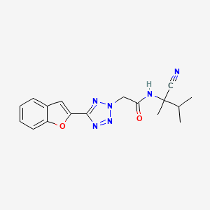 molecular formula C17H18N6O2 B2671143 2-[5-(1-benzofuran-2-yl)-2H-1,2,3,4-tetrazol-2-yl]-N-(1-cyano-1,2-dimethylpropyl)acetamide CAS No. 1311659-59-2