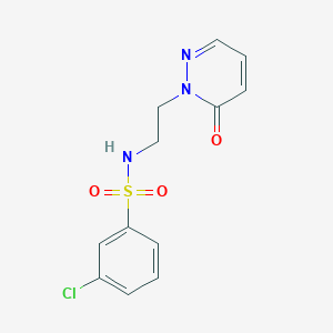 molecular formula C12H12ClN3O3S B2671150 3-chloro-N-(2-(6-oxopyridazin-1(6H)-yl)ethyl)benzenesulfonamide CAS No. 1049495-46-6
