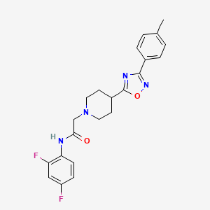 molecular formula C22H22F2N4O2 B2671154 N-(2,4-二氟苯基)-2-{4-[3-(4-甲基苯基)-1,2,4-噁二唑-5-基]哌啶-1-基}乙酰胺 CAS No. 1251710-54-9