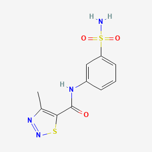 molecular formula C10H10N4O3S2 B2671163 4-甲基-N-(3-磺酰氨基苯基)噻二唑-5-甲酰胺 CAS No. 695151-02-1