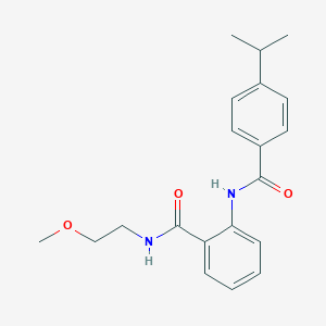 molecular formula C20H24N2O3 B267118 2-[(4-isopropylbenzoyl)amino]-N-(2-methoxyethyl)benzamide 