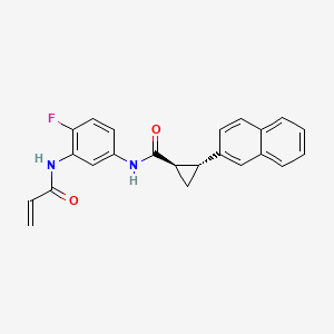 (1R,2R)-N-[4-Fluoro-3-(prop-2-enoylamino)phenyl]-2-naphthalen-2-ylcyclopropane-1-carboxamide