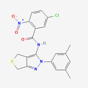 5-chloro-N-(2-(3,5-dimethylphenyl)-4,6-dihydro-2H-thieno[3,4-c]pyrazol-3-yl)-2-nitrobenzamide