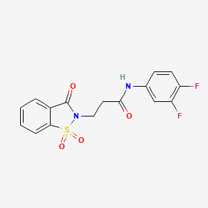 N-(3,4-difluorophenyl)-3-(1,1,3-trioxo-1,2-benzothiazol-2-yl)propanamide