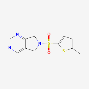 molecular formula C11H11N3O2S2 B2671204 6-((5-methylthiophen-2-yl)sulfonyl)-6,7-dihydro-5H-pyrrolo[3,4-d]pyrimidine CAS No. 1797184-63-4