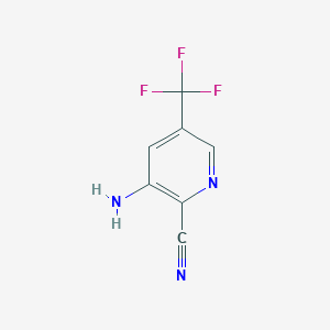 molecular formula C7H4F3N3 B2671205 3-氨基-5-(三氟甲基)吡哆啉腈 CAS No. 1211515-30-8