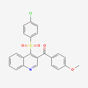 (4-((4-Chlorophenyl)sulfonyl)quinolin-3-yl)(4-methoxyphenyl)methanone