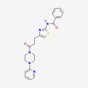 N-(4-(3-oxo-3-(4-(pyridin-2-yl)piperazin-1-yl)propyl)thiazol-2-yl)benzamide