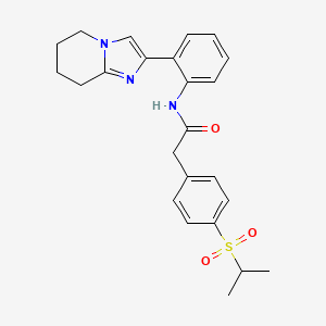 2-(4-(isopropylsulfonyl)phenyl)-N-(2-(5,6,7,8-tetrahydroimidazo[1,2-a]pyridin-2-yl)phenyl)acetamide