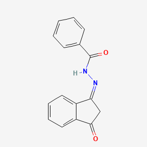 molecular formula C16H12N2O2 B2671227 N'-[(1Z)-3-酮-2,3-二氢-1H-茚-1-基亚苄酰肼 CAS No. 389611-11-4