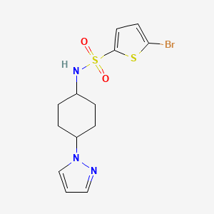 molecular formula C13H16BrN3O2S2 B2671241 N-(4-(1H-吡唑-1-基)环己基)-5-溴噻吩-2-磺酰胺 CAS No. 2309569-06-8