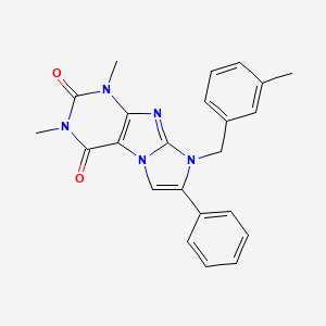 molecular formula C23H21N5O2 B2671256 2,4-二甲基-6-[(3-甲基苯基)甲基]-7-苯基嘌呤[7,8-a]咪唑-1,3-二酮 CAS No. 923422-69-9