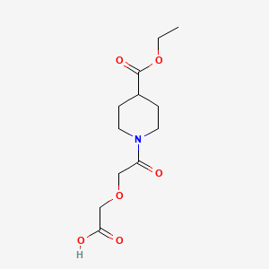 molecular formula C12H19NO6 B2671259 {2-[4-(Ethoxycarbonyl)piperidin-1-yl]-2-oxoethoxy}acetic acid CAS No. 767299-74-1