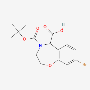 molecular formula C15H18BrNO5 B2671261 8-Bromo-4-[(2-methylpropan-2-yl)oxycarbonyl]-3,5-dihydro-2H-1,4-benzoxazepine-5-carboxylic acid CAS No. 2416230-92-5