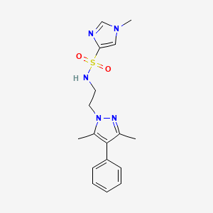 molecular formula C17H21N5O2S B2671265 N-(2-(3,5-dimethyl-4-phenyl-1H-pyrazol-1-yl)ethyl)-1-methyl-1H-imidazole-4-sulfonamide CAS No. 2034552-34-4