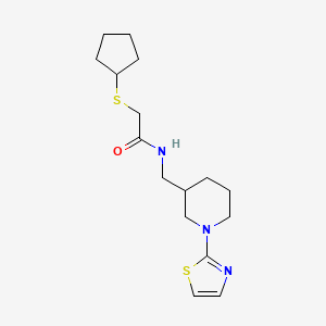 2-(cyclopentylthio)-N-((1-(thiazol-2-yl)piperidin-3-yl)methyl)acetamide