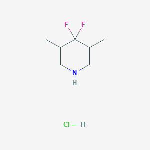 molecular formula C7H14ClF2N B2671271 4,4-Difluoro-3,5-dimethylpiperidine hydrochloride CAS No. 2031258-96-3