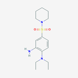 molecular formula C15H25N3O2S B2671272 1-N,1-N-diethyl-4-(piperidine-1-sulfonyl)benzene-1,2-diamine CAS No. 327088-17-5