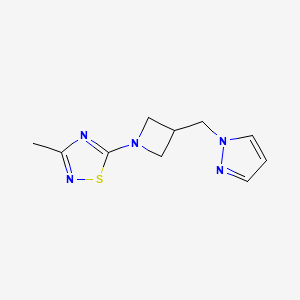 3-Methyl-5-[3-(pyrazol-1-ylmethyl)azetidin-1-yl]-1,2,4-thiadiazole