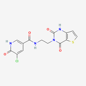 molecular formula C14H11ClN4O4S B2671288 5-chloro-N-(2-(2,4-dioxo-1,2-dihydrothieno[3,2-d]pyrimidin-3(4H)-yl)ethyl)-6-hydroxynicotinamide CAS No. 2034603-63-7