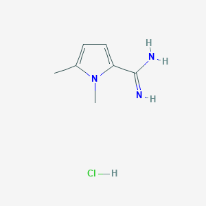 molecular formula C7H12ClN3 B2671289 1,5-dimethyl-1H-pyrrole-2-carboximidamide hydrochloride CAS No. 744193-07-5