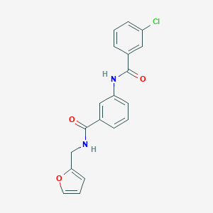 molecular formula C19H15ClN2O3 B267129 3-chloro-N-(3-{[(2-furylmethyl)amino]carbonyl}phenyl)benzamide 
