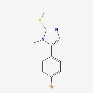 molecular formula C11H11BrN2S B2671293 5-(4-bromophenyl)-1-methyl-2-(methylthio)-1H-imidazole CAS No. 1207019-74-6