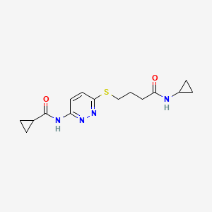 N-(6-((4-(cyclopropylamino)-4-oxobutyl)thio)pyridazin-3-yl)cyclopropanecarboxamide