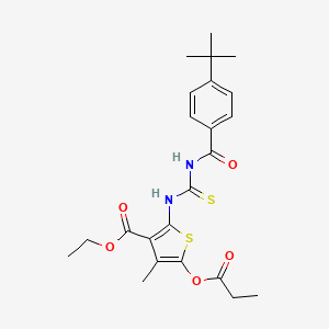 Ethyl 2-[(4-tert-butylbenzoyl)carbamothioylamino]-4-methyl-5-propanoyloxythiophene-3-carboxylate