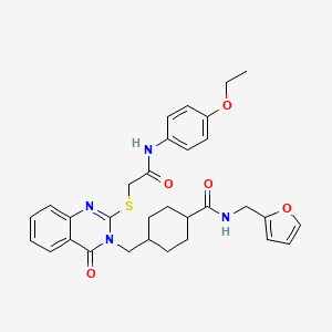 4-((2-((2-((4-ethoxyphenyl)amino)-2-oxoethyl)thio)-4-oxoquinazolin-3(4H)-yl)methyl)-N-(furan-2-ylmethyl)cyclohexanecarboxamide