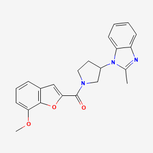 (7-methoxybenzofuran-2-yl)(3-(2-methyl-1H-benzo[d]imidazol-1-yl)pyrrolidin-1-yl)methanone